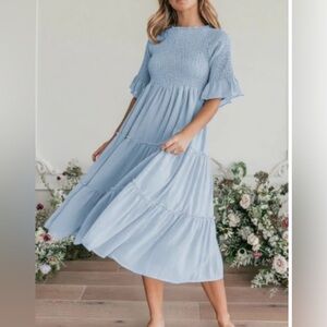 Jessakae Wandering Willoughby Midi Blue M Dress
